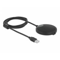 microfono delock usb omnidireccional para conferencias con boton silencio y salida auriculares