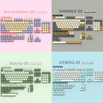 Teclas alemanas perfil XDA PBT DE Keycap Dye-Sub ISO Alice diseño 7U barra espacial para teclado mecánico Wooting
