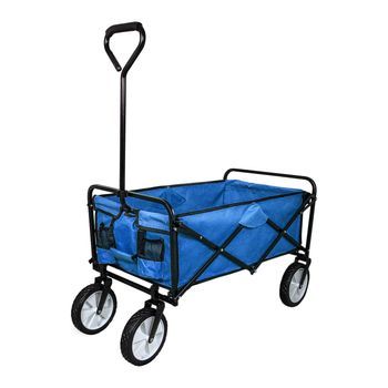Carrito Plegable Todoterreno 70 Kg Con Ruedas 360° Y Forro Impermeable Azul