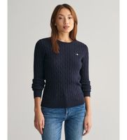 gant para mujer 4800100 jersey de punto de ochos clasico marino xl casual algodon organico