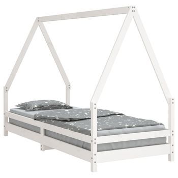 Estructura De Cama Para Niños Madera De Pino Blanco 80x200 Cm Vidaxl