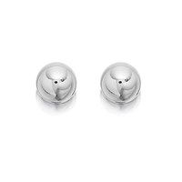 silver ball stud earrings - 5mm - f0299