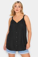 yours top negro de tirantes con botones mujer curvy y tallas grandes yours
