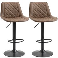 homcom juego 2 taburetes de cocina con altura ajustable 465x51x86-106 cm marron