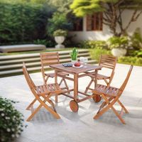 set de muebles de jardin ancarano 5 piezas - efectomadera certificacion fsc encasa
