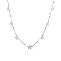 cadena de estrellas de plata 925 con circonita cubica