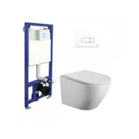 pack wc ok suspendido blanco mate rimless  cisterna empotrada  pulsador