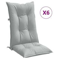cojines para silla respaldo alto 6 unidades tela gris claro melange