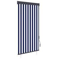 estor enrollable de exterior azul y blanco 100x250 cm vidaxl