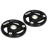 sportnow juego de 2 discos de pesas olimpicas 5 kg con orificio de 5 cm para entrenamiento de fuerza negro o24x35 cm   aosom espana