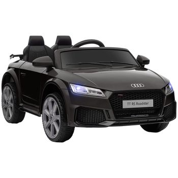 HOMCOM Audi TT Eléctrico Infantil Coche Juguete Niño 3 Años+ con Música y Luces Modos de Aprendizaje 6V 103x63x44cm Negro   Aosom España