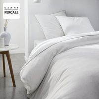 juego de cama - 240 x 260 cm - 100 percal acabado encaje - tiza