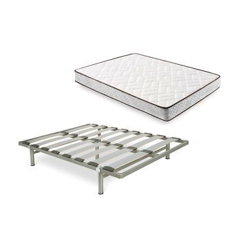 Pack Descanso - Colchón Flexitex Con Tejido 3d Y Aloe Vera, Altura 18 Cm + Somier Desmontable + Patas De 32 Cm, 135x190 Cm