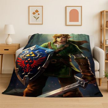 Manta de franela suave con dibujos animados de Z-Zelda, manta acogedora para cama, sofá, dormitorio, sala de estar, picnic, camping para niños