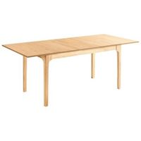 mesa de comedor extensible diseno moderno 160200 x 90 cm chapa de madera de fresno claro delmas