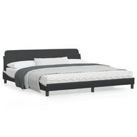 cama matrimonial  cama para adultos  estructura de cama con cabecero cuero sintetico negro y blanco cfw278483