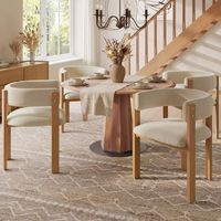 pack de 4 sillas - mueble de comedor - franela y metal - beige y natural 47x48x725cm
