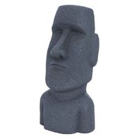 estatua de la cabeza de moai rapa nui tiki 56cm gris ecd germany