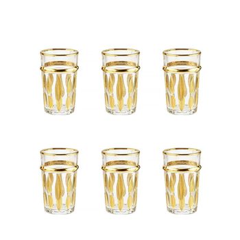 Tazas de té doradas orientales - lote de 6