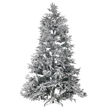 Árbol De Navidad Artificial Estilo Escandinavo Nevado Escarchado Ramas Pvc 240 Cm Blanco Bassie