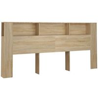 cabecero con almacenaje cama accesorio mesita de noche estante 220 x 185 x 1045 cm mdf color roble tdl0200043