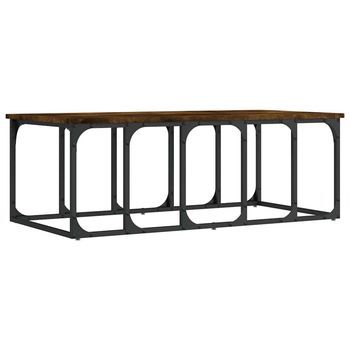 Mesa De Centro Madera Ingeniería Roble Ahumado 100x50x35,5 Cm Vidaxl