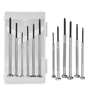Juego de Destornilladores de Precisión, Mini Herramientas de Reparación para Relojes, Gafas, Teléfonos - Kit de Destornilladores Magnéticos Planos y Phillips