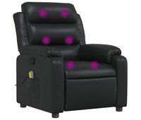 sillon de masaje reclinable - sillon relax cuero sintetico negro