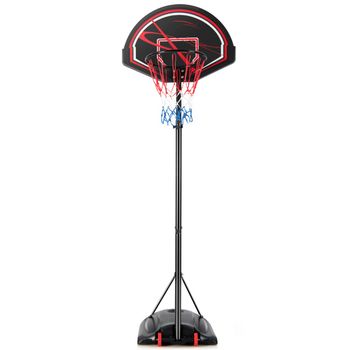 Costway Soporte de Baloncesto Ajustable 1,3-3,05 m Móvil con Ruedas Base Rellenable para Niños y Adultos Negro