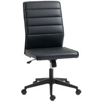 homcom silla de oficina ergonomica y regulable con respaldo curvado en piel pu y acero 58x53x97-107 cm negro