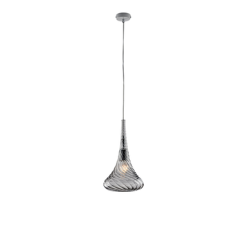 Lámpara De Suspensión Nemesis En Hierro Con Cristal Pyrex Gris 1 Luz 142 Ø20 Bl280-s1-gr