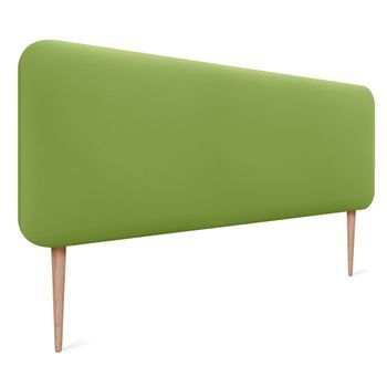 Dhome Cabecero Tapizado Liso Redondeado Polipiel Con Patas Para Pared Acústicos Cabeceros Absorbentes Cabezal Cama Dormitorio (verde, 140cm)