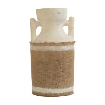 Florero Ceramica Forrado Tela Saco