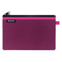 leitz 4013 wow estuche de malla 2 compartimentos rosa l