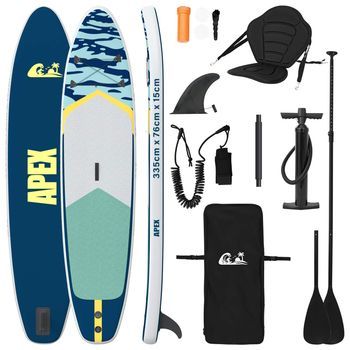 Tabla Sup Con Asiento 2-en-1 Apex 335 X 76 X 15 Cm Azul Para Vidaxl
