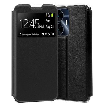 Cool Funda Flip Cover Liso Negro para Realme C55