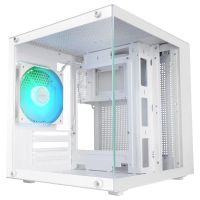 mars gaming mc-cube caja pc microatx formato cubo cristal templado argb blanco