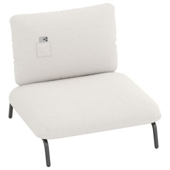 Costway Sillón de Acento de Gran Tamaño Silla Cómoda para Salón con Asiento Extra Ancho y Profundo Bolsillo de Almacenamiento Marco Metálico Beige