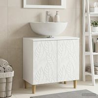 vidaxl mueble de lavabo para bano delft blanco 595 x 315 x 59 cm