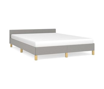 Estructura de cama con cabecero de tela gris claro 140x200 cm