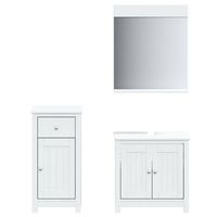 juego de muebles de bano berg 3 pzas madera maciza pino blanco vidaxl