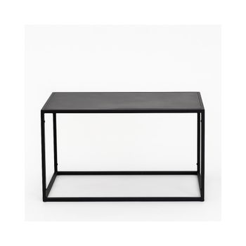 Mesa de centro rectangular de metal negro mate