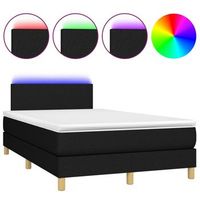 cama box spring con colchon led tela negro 120x200 cm vidaxl