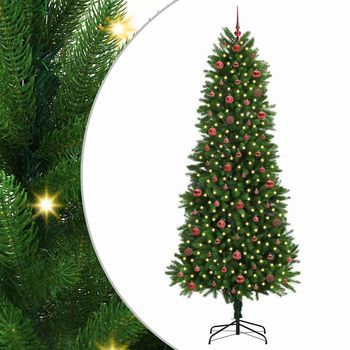 Árbol De Navidad Con 300 Led Con Soporte Verde 240 Cm Pe Vidaxl