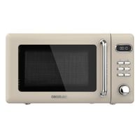 cecotec microondas digital con grill de 20 l proclean 5110 retro beige 700 w en 5 niveles temporizador hasta 60 mins