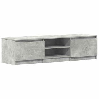Mueble De Tv Madera Contrachapada Gris Hormigón 140x40x35,5 Cm