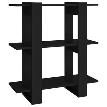 Estantería/divisor de espacios madera negro 80x30x87 cm