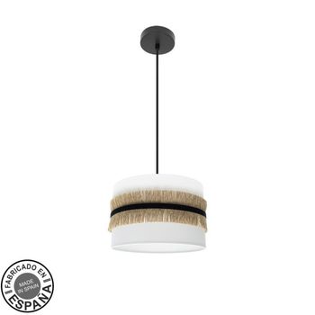 Colgante Modelo Angola Blanco Con Pantalla 30 Cm