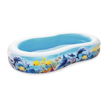 Piscina hinchable fondo marino Bestway de plástico para jardín, medidas 262 x 157 x 46 cm, ideal para niños, sin depuradora
