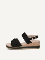 caprice sandal black made of leather without heel size 41